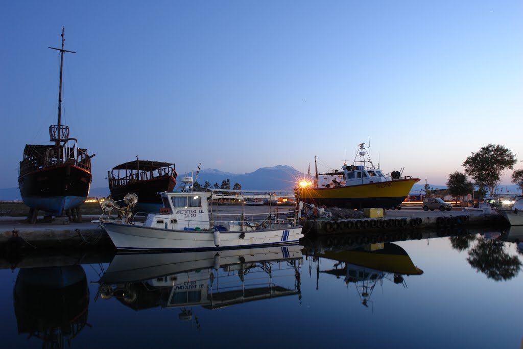 Paralia Katerini - Blue Hour View - At the background Mount Olymp- Greece - By Stathis Chionidis by Stathis Xionidis