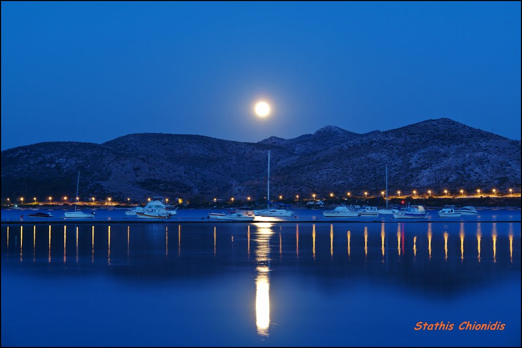 Full Moon at the blue Hour - Palaia Fokea - Attica - Greece - By Stathis Chionidis by Stathis Xionidis