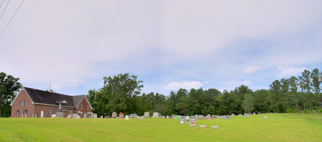 VIRGINIA: MIDDLESEX COUNTY: SALUDA: New Hope United Methodist Church, 2489 Lewis B. Puller Memorial Highway East (S.R. 33E) cemetery panorama by Douglas W. Reynolds,…