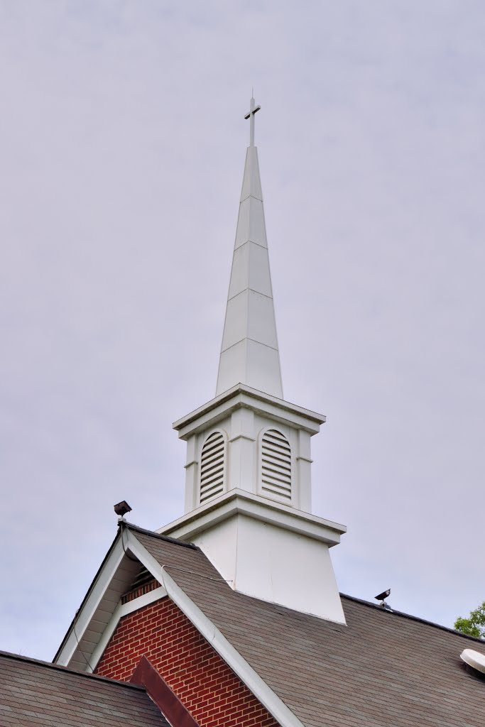 VIRGINIA: MIDDLESEX COUNTY: SALUDA: New Hope United Methodist Church, 2489 Lewis B. Puller Memorial Highway East (S.R. 33E) steeple detail by Douglas W. Reynolds,…