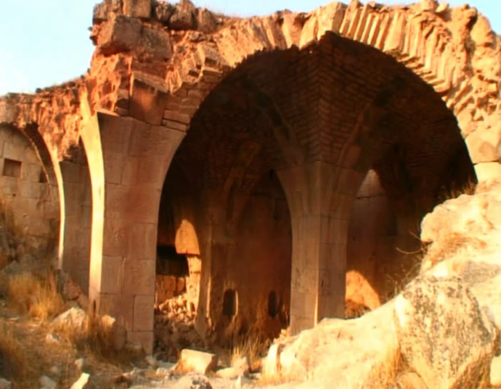 Remains of Armenian church of Surb Nerses at Hromkla monastic fortress by United Armenia