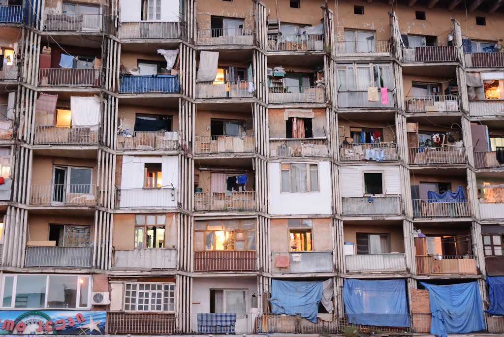 Typical apartment building in Tbilisi by Marek Ziółkowski