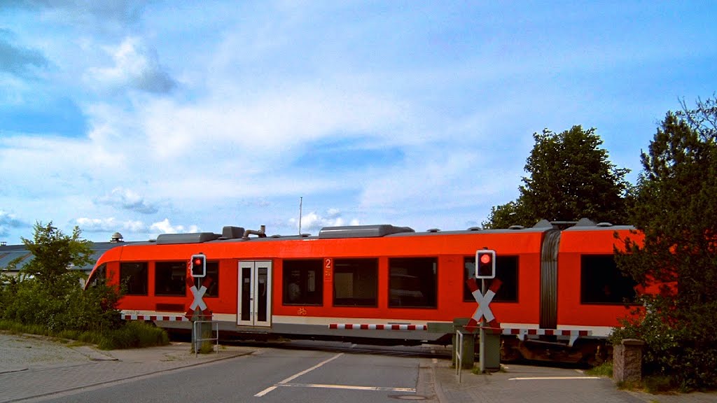 Regionalbahn passiert Massbüll bei Flensburg by www.fleno.de