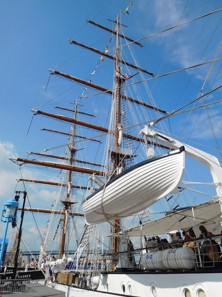 Tall Ship N.R.P. Sagres' Masts at Penn's Landiing (6-25-2015) by Cheezst8ke