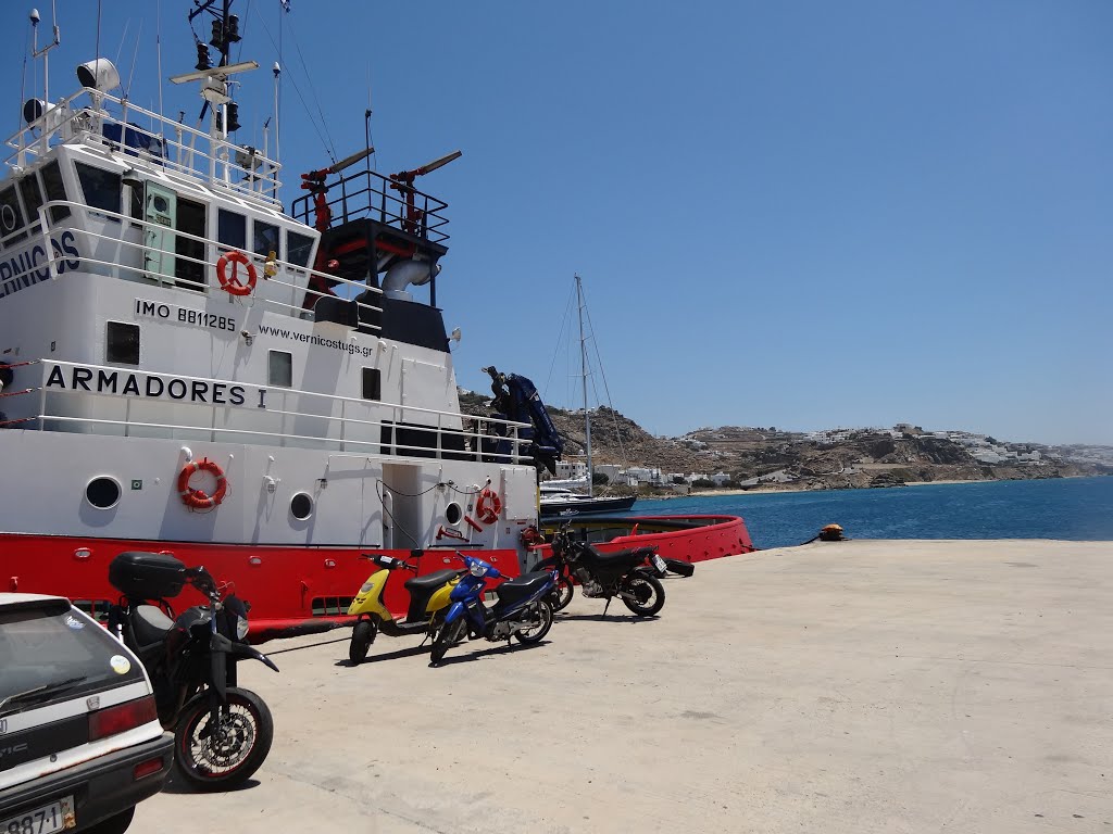 Beydoun family in mykonos port by salim beydoun