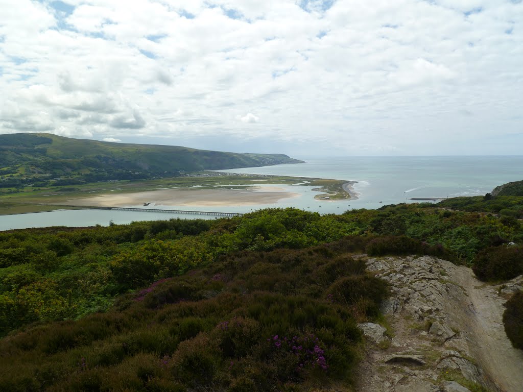 Distant Bridge and Fairbourne peninsula by Rachel J