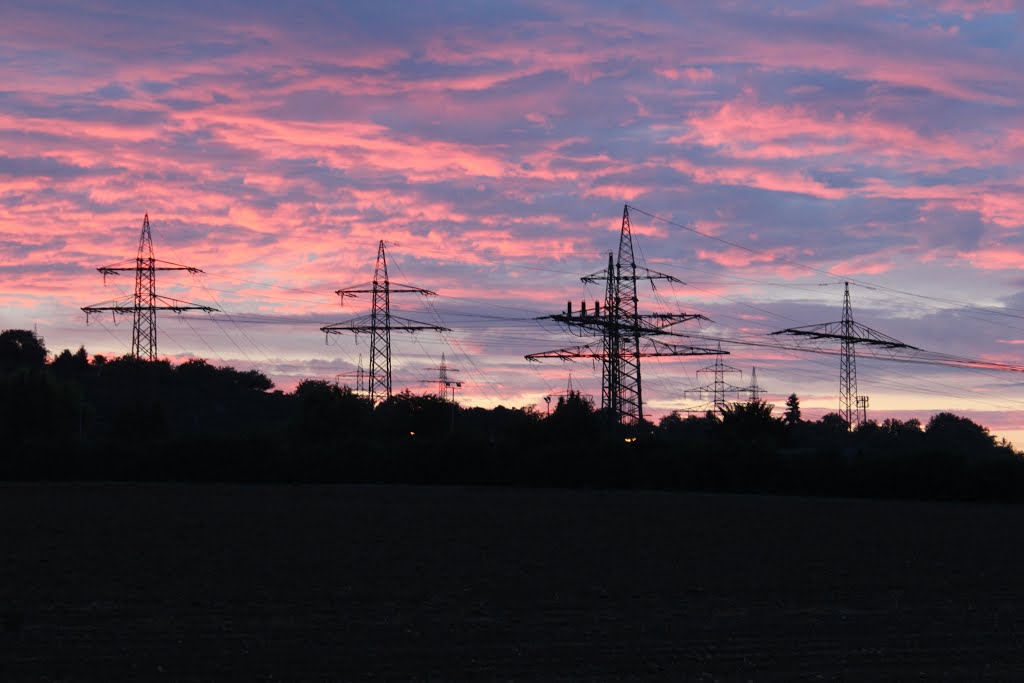 Hochspannungsleitungen beim Kraftwerk Walheim by Regulus Alphekka