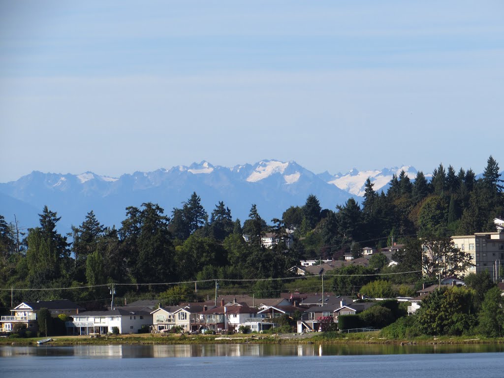 Olympic Mountains from Hatley Castle by Chris Sanfino