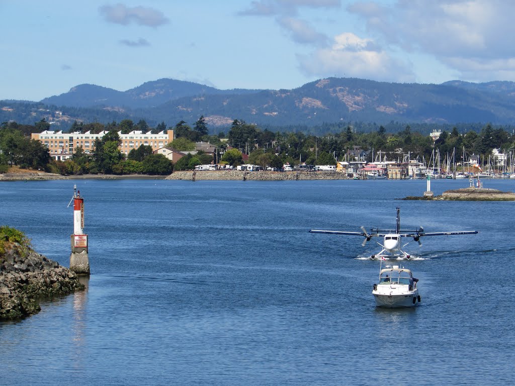 Float Plane arriving in Victoria Harbour by Chris Sanfino