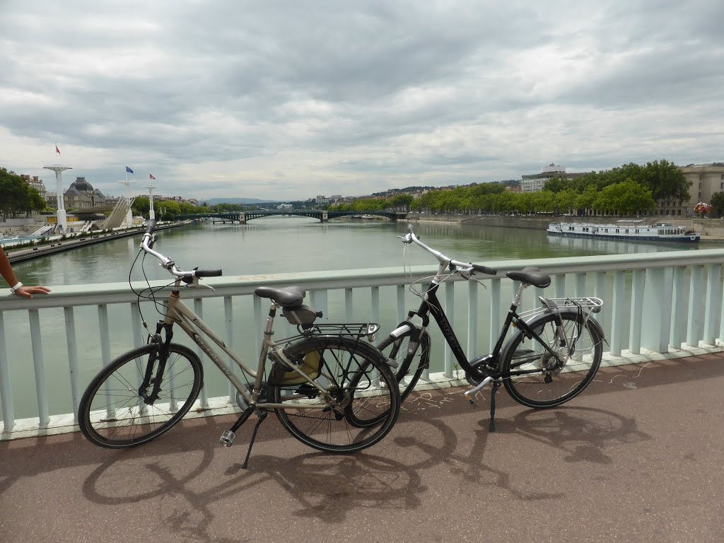 On the bridge over the Rhone in Lyon. by Jeffrey Dunn