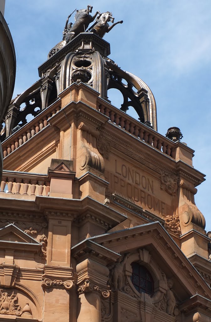 London,the old London Hippodrome,architectural features. by Bobsky.