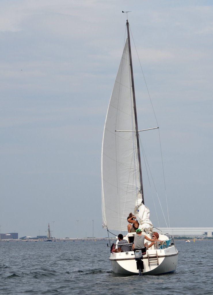 Sailing in the channel by Mimmo Feminò