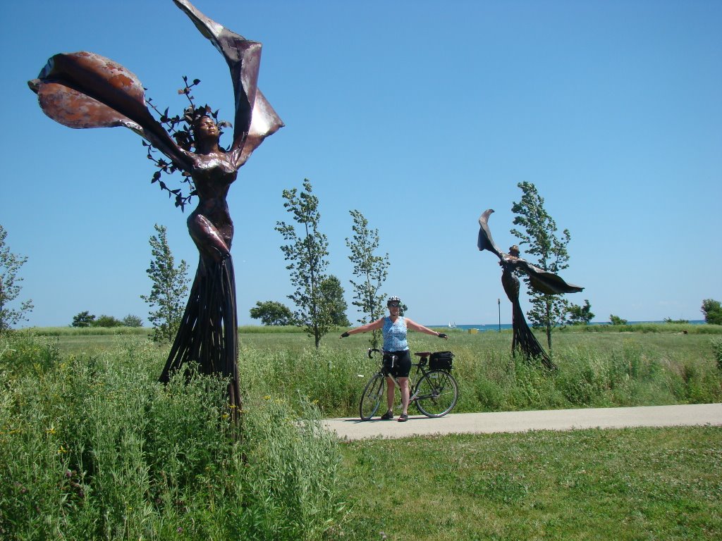 All the angels at Northerly Island by Christine P