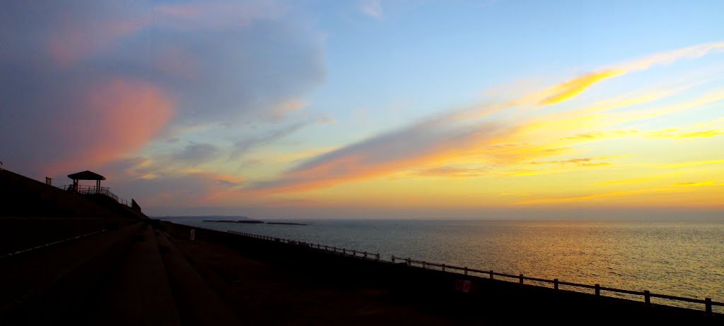 Beach:HIZUE Sea-Viewing Platform　潮風に吹かれて　日末ふれあい健康広場 by Pale Blue