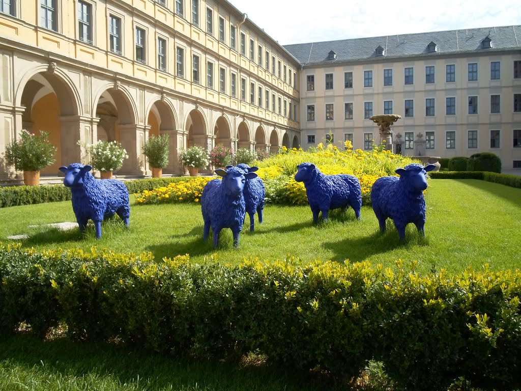 Blue Sheep Group - Juliusspital Courtyard in Würzburg by DK G