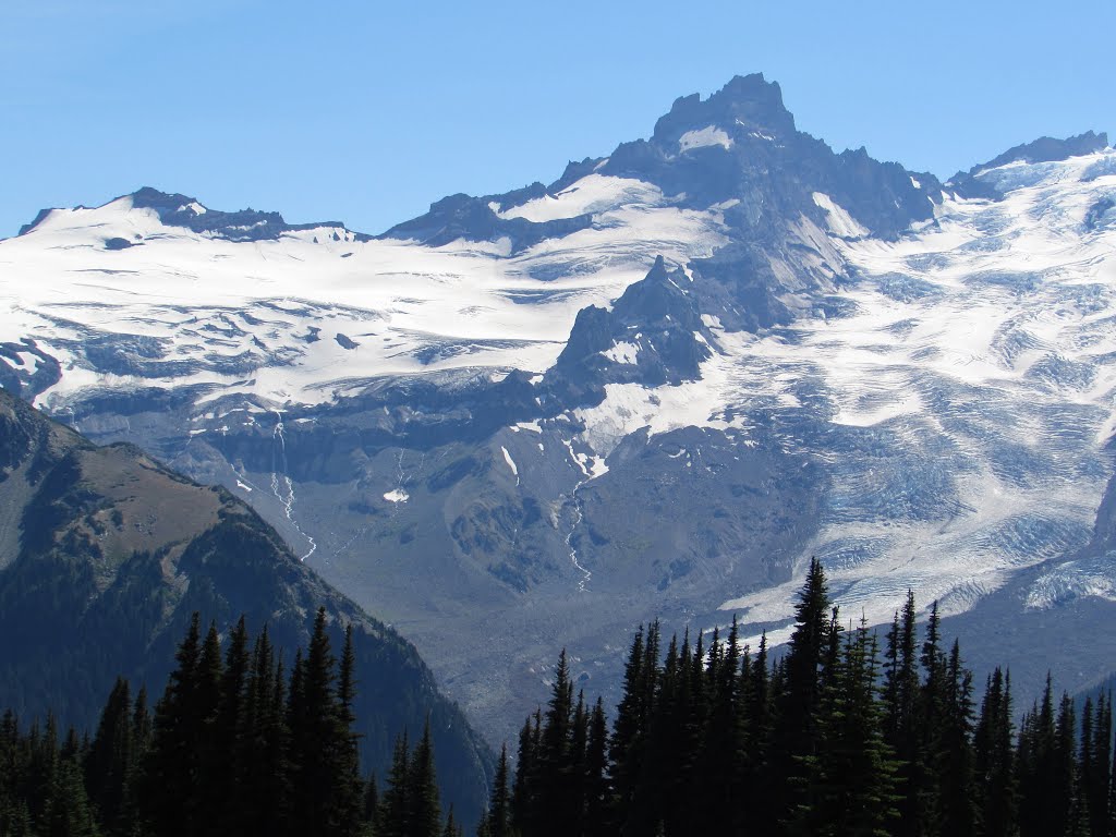 Little Tahoma Peak with Fryingpan & Emmons Glaciers by Chris Sanfino