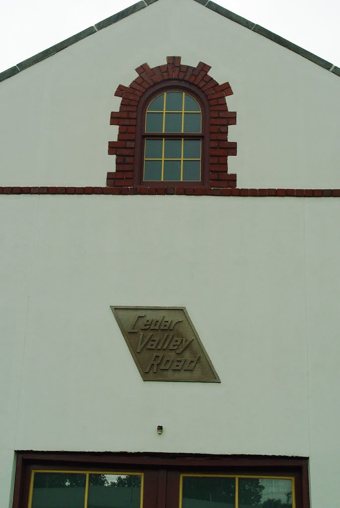 Former Waterloo, Cedar Falls & Northern depot at Center Point, Iowa, built ca1914 by illinichip