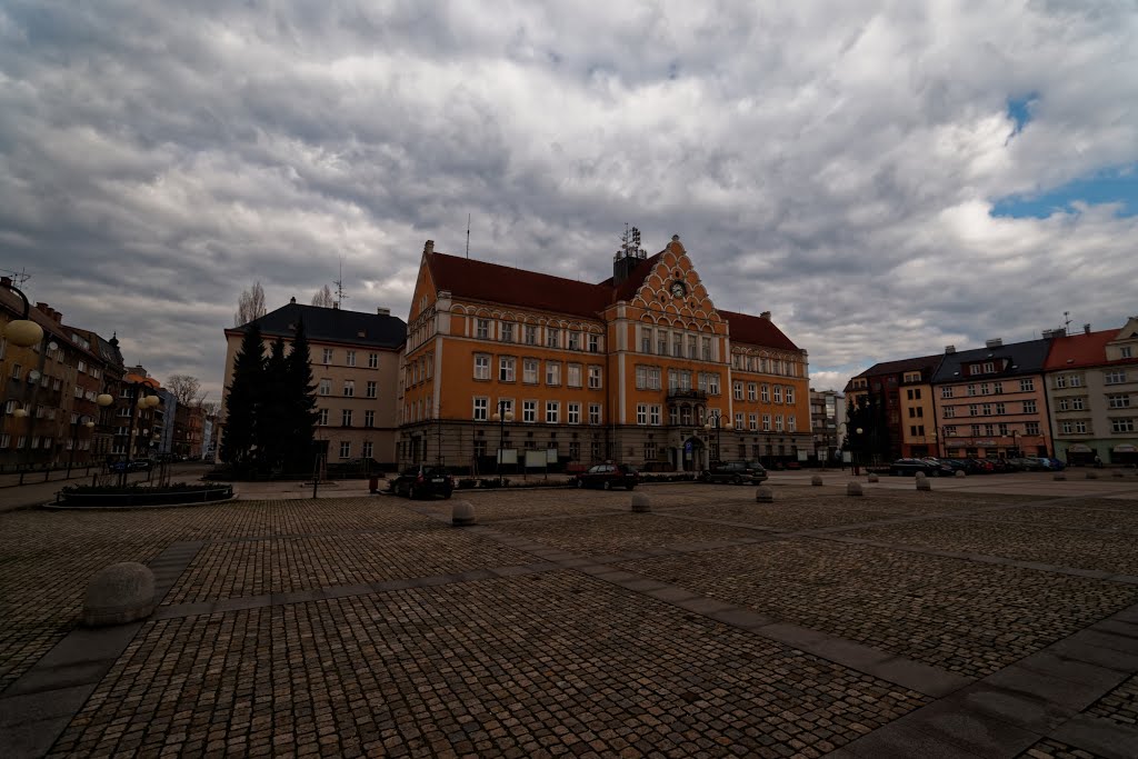 Český Těšín - Náměstí ČSA - View ENE on Town Hall by txllxt TxllxT