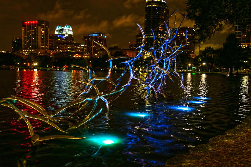 Sculpture at Lake Eola by John Bainter