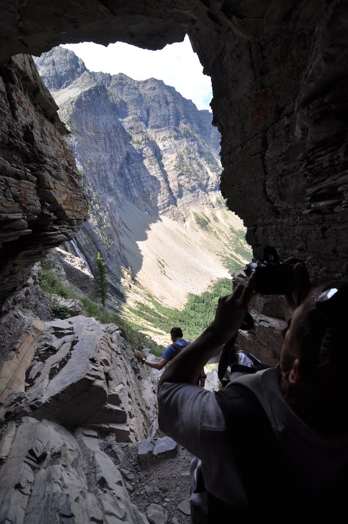 Coming out of the tunnel on the way to Crypt Lake by Zbigniew Lewandowski