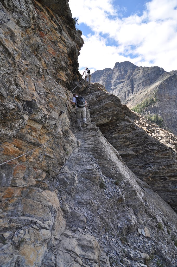 Steel cable on Crypt Lake Trail by Zbigniew Lewandowski