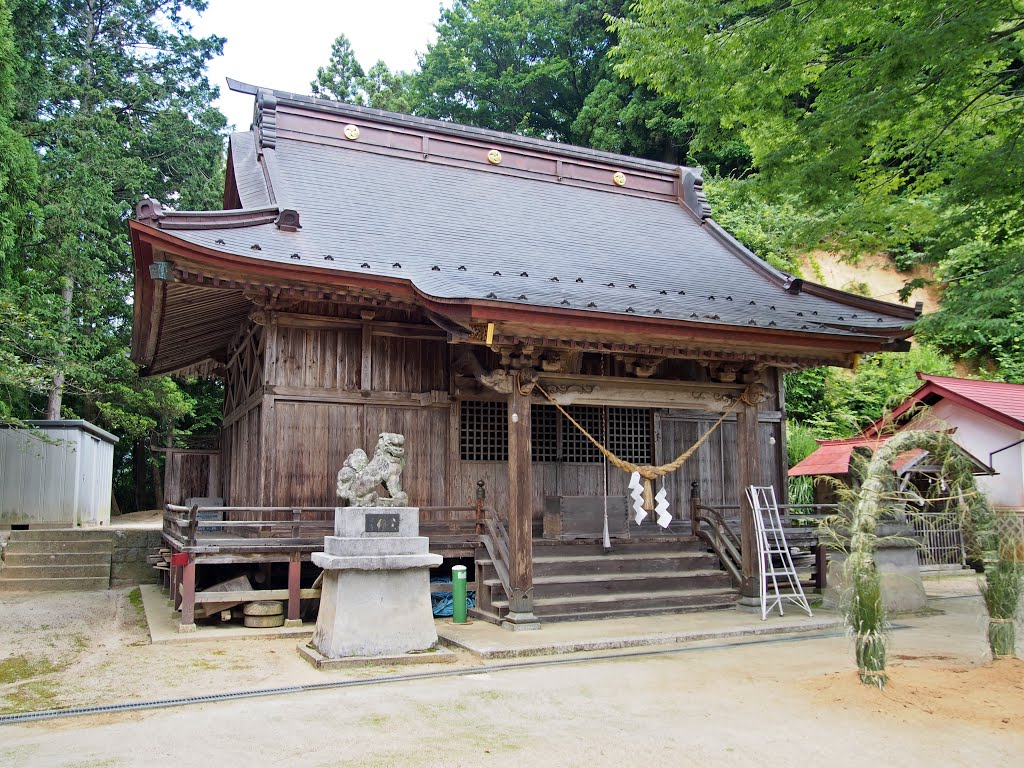 布川熊野神社拝殿、Haiden of Nunokawa Kumano-jinja shrine by Nachtigall Blaue