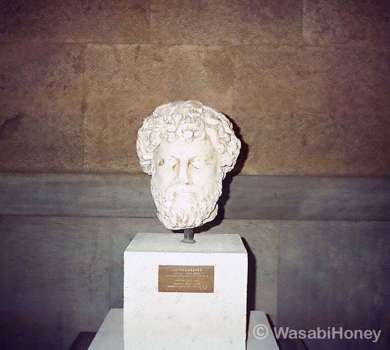 Stoa of Attalos - Head of male by Wasabi H.