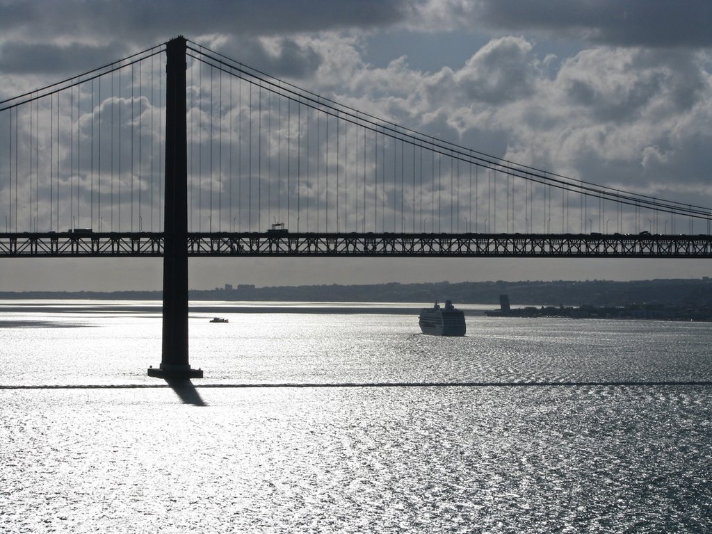 Rio Tejo e Ponte 25 de Abril by André Barragon