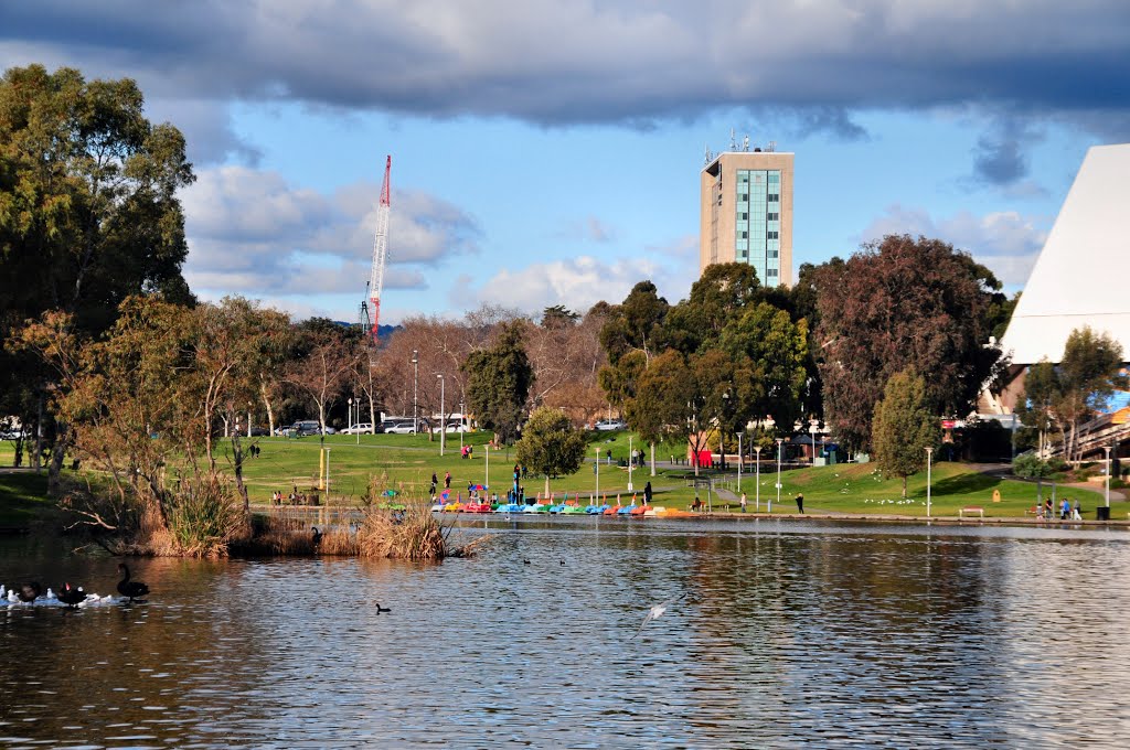 Elder Park across the River Torrens by Dirk Veltkamp