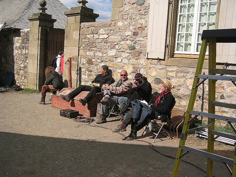 Cast and crew taking a break during filming, Fortress Louisburg by mudhooks