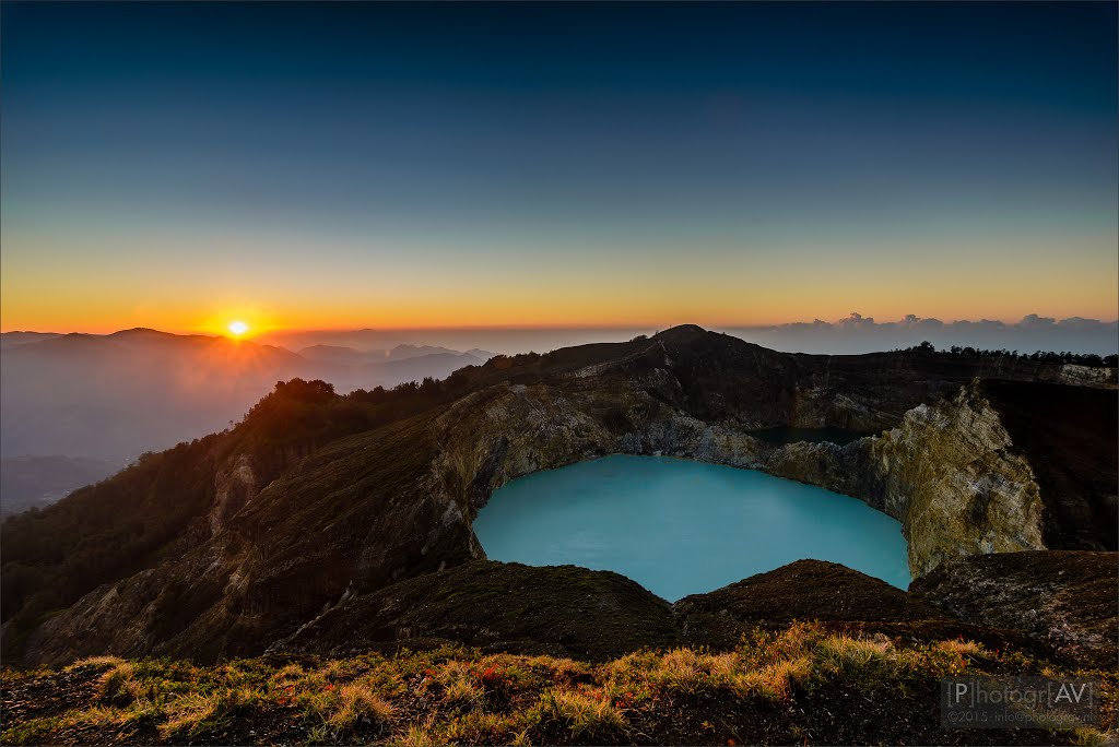 Sunrise over Mount Kelimutu by Peter Vruggink