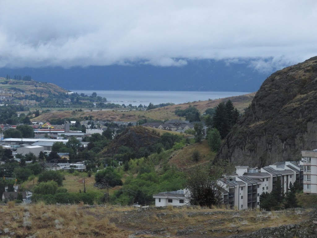 Lake Okanagan And Cliffs In The Foreground, Becker Park, Vernon BC Jul '15 by David Cure-Hryciuk