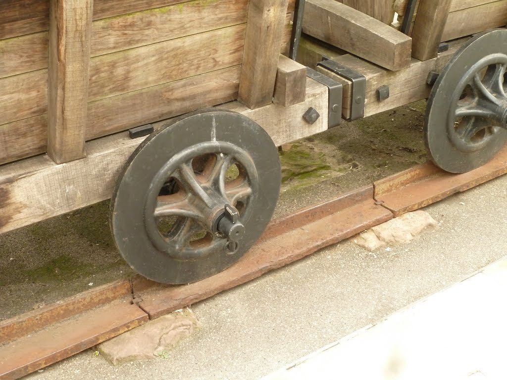 Iron "fish plates" on Gloucester to Cheltenham tramway exhibit, Gloucester. by Kevin J. Norman