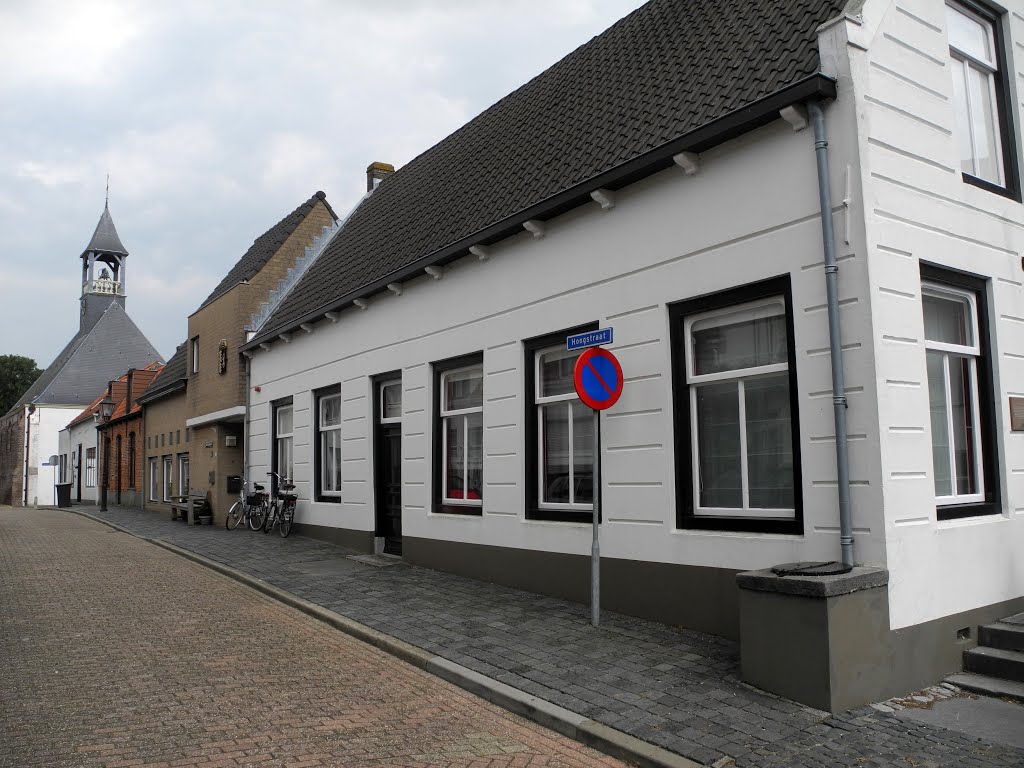 Biervliet - Hoogstraat en NH Kerk by J.G. Nuijten