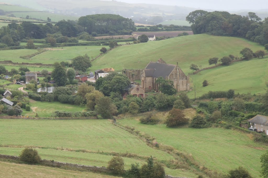 Abbotsbury Village from Chapel Hill by Meic W Caerdydd