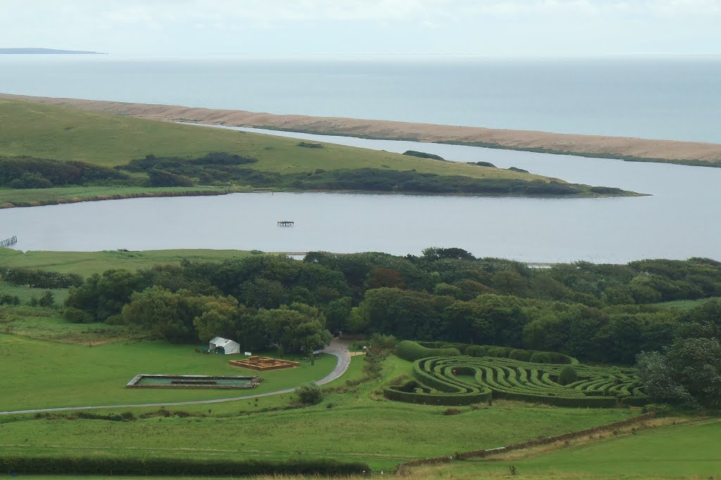 Abbotsbury Swannery from Chapel Hill by Meic W Caerdydd