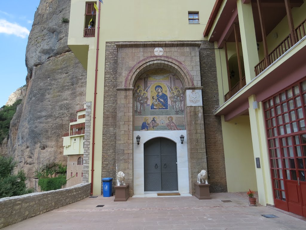 Main entrance of Mega Spilaio Orthodox monastery by Costas Athan