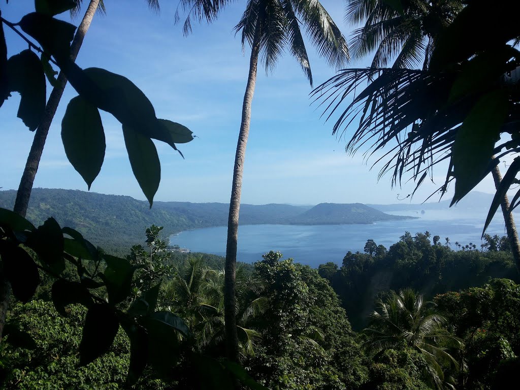 Looking towards DAVAON in Karavia Bay with VULCAN Volcano across in Rabaul area in East New Britain in PNG, Photo by Esau Mellie on 2-07-2015 by Peter John Tate