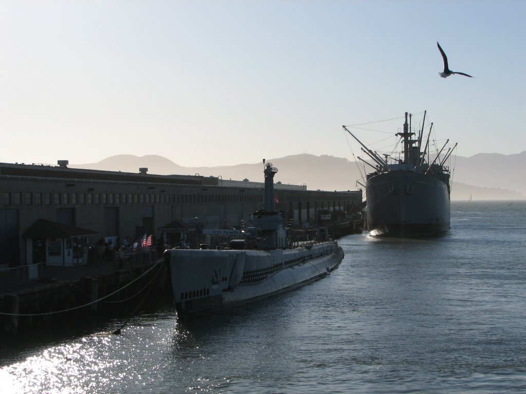 U.S.S. Pampanito in the lead. The SS Jeremiah O'Brien taking the 2nd position. by candjfields