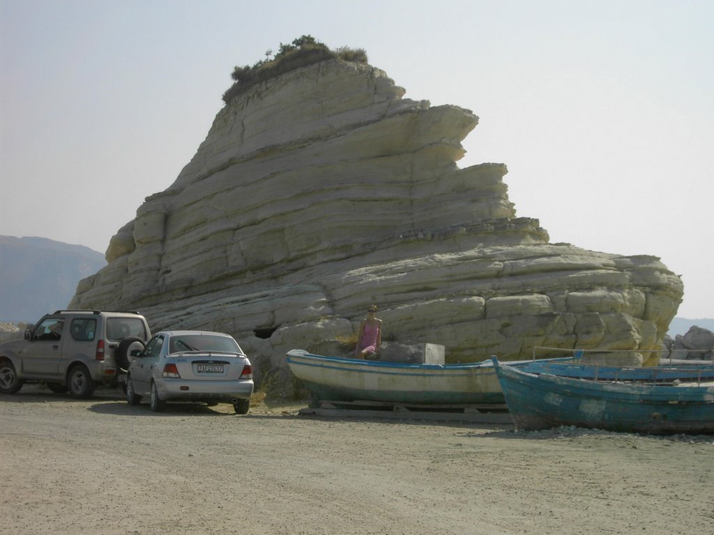 Stone boat in Laganas by Mihaela Branzan