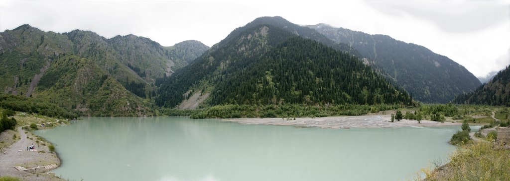 Lake Issyk (panorama) by Raouf Bairashev