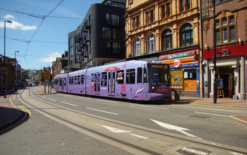 Supertram on West Street, Sheffield S1 by sixxsix