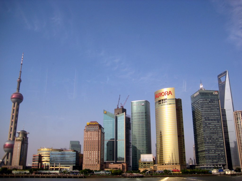 View of pudong taken from ferry crossing huang pu by Matthew Sutton