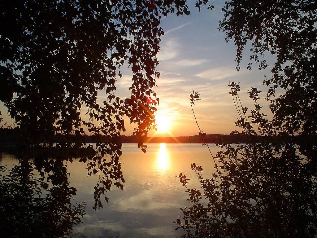 Midsummernight's sun in 2006 by Ritva Astikainen