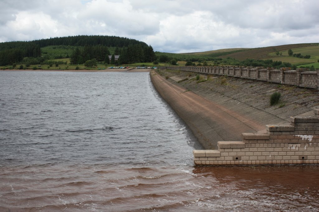 Usk Reservoir Dam Wall, Wales by Picalicious