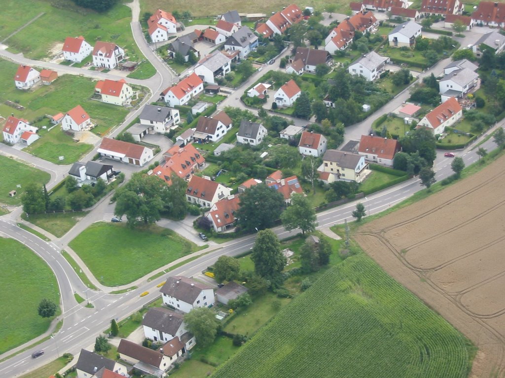 Petershausen, Ortsteil Wendelstein aus dem Helikopter by Josef Neulinger