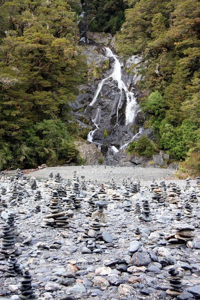 Fantail Falls - with rock cairns by mblitch