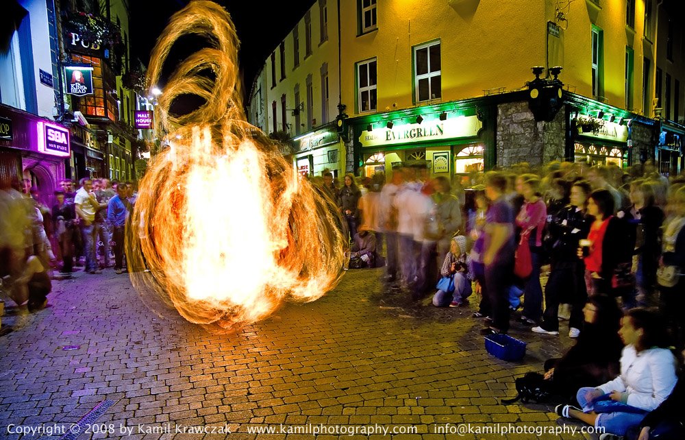 Galway, Shop Street- Fire Jugglers 30sec expo (5) by kamil krawczak