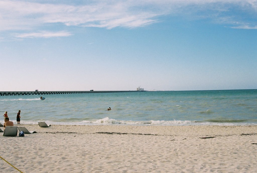 Progreso, MX, looking out along the port road by smokey