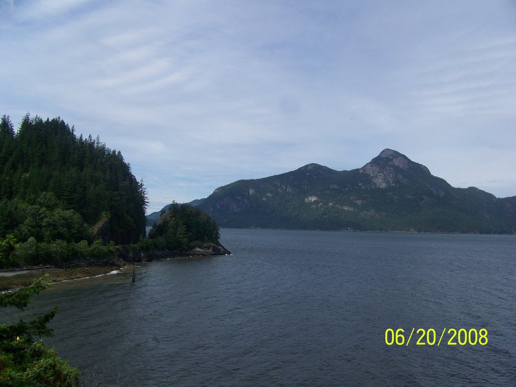 Porteau Cove and Leading Peak on Anvil Island by Wester